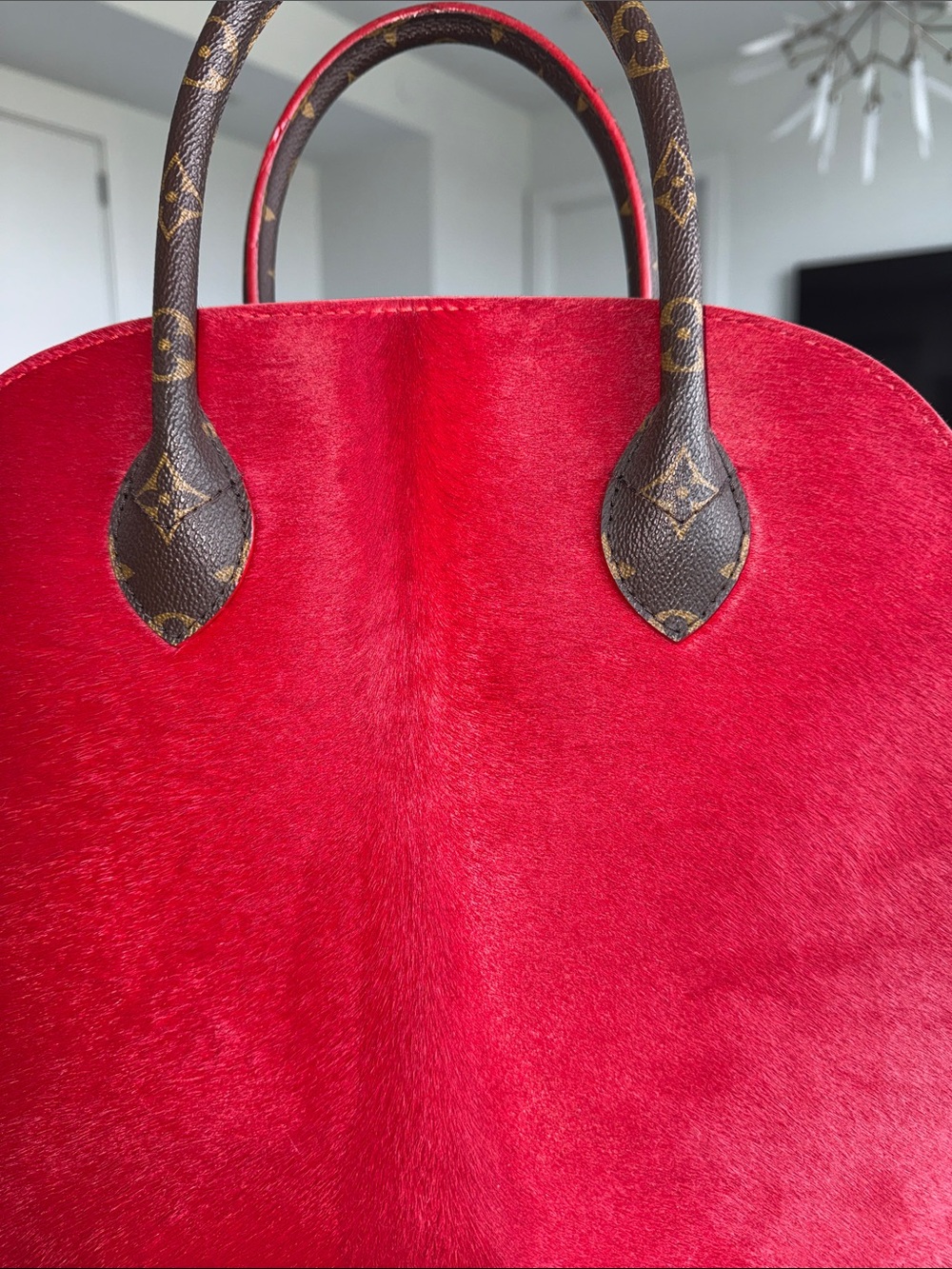 Louis Vuitton Brown Monogram Studded Alma-style Satchel with Red Trim - Picture 12 of 13